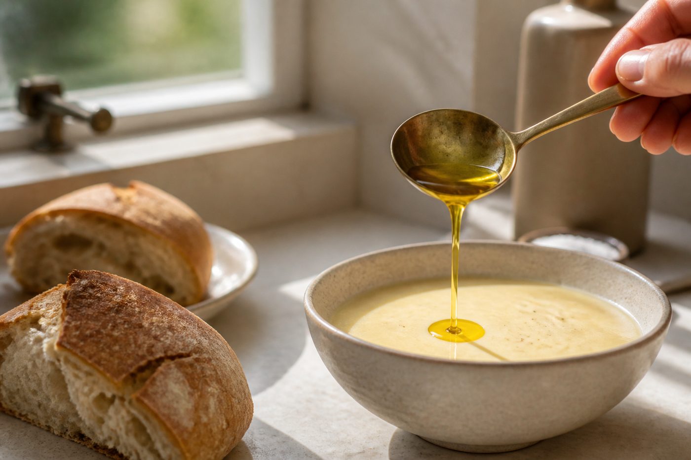 Ложка оливкового масла